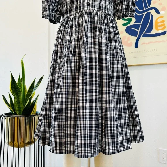 Fat Face Blue and White Checkered Babydoll Dress - Picture 15 of 16